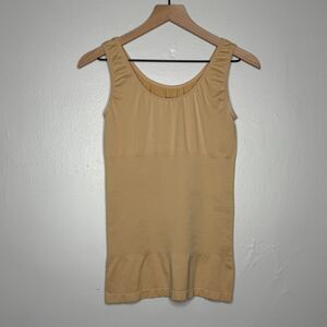 Womens Shapewear Top Tank L/XL Nude Beige Stretch Undergarment‎ Smoothing